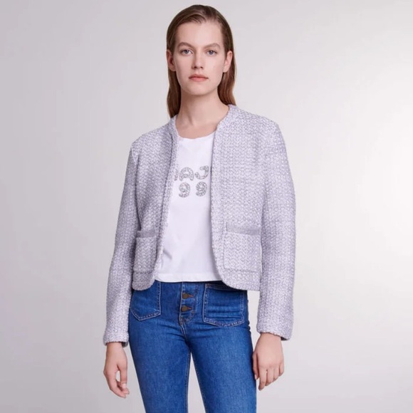 MAJE NWT Tweed Look Cardigan US M (Fr 2) - Picture 1 of 7